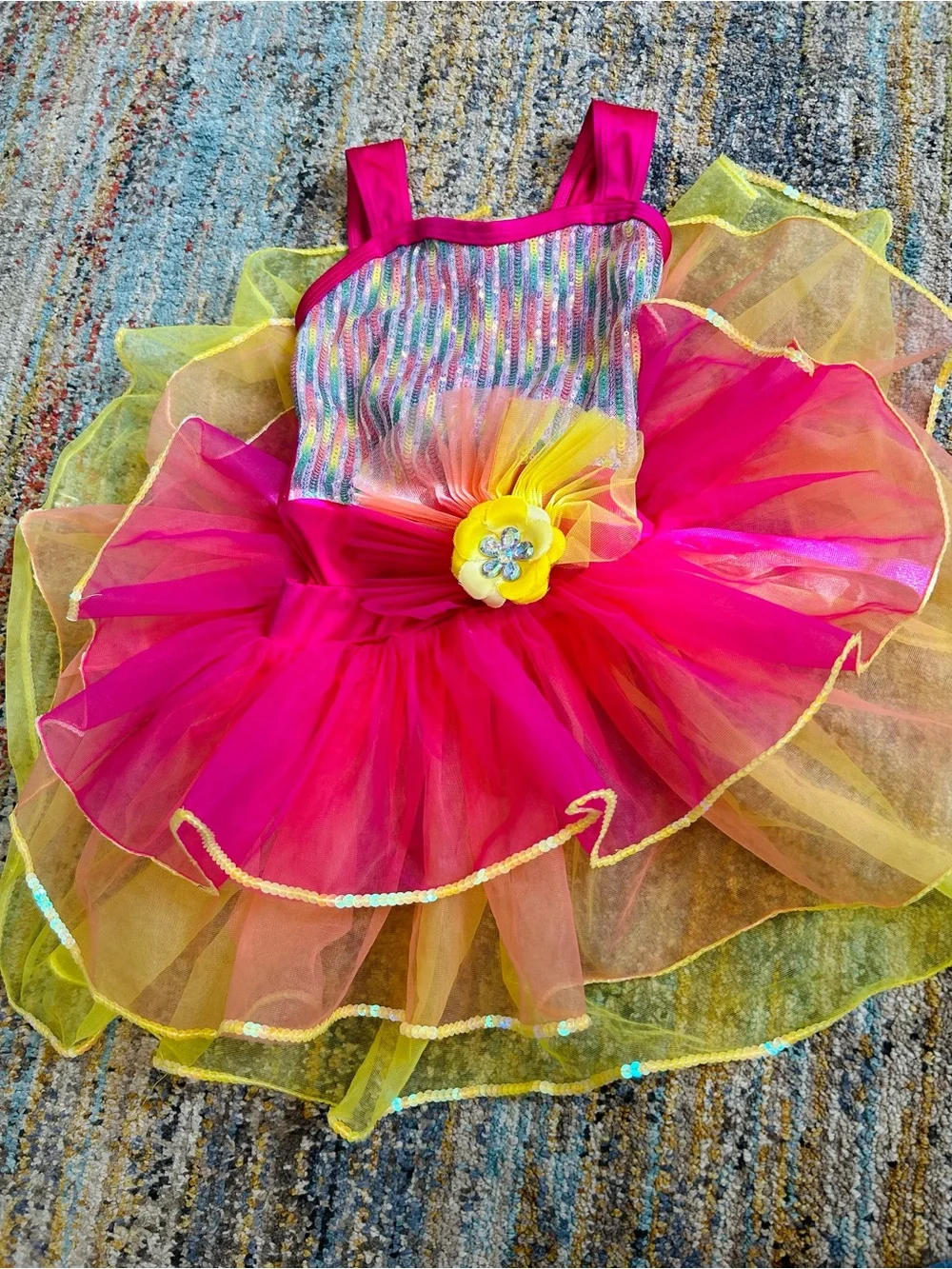 Weissman Bright Pink and Yellow Dance Costume Pieces